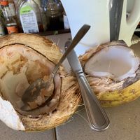 They can also open your coconut so you could eat the insides!  #Veganuary at Lido Beach Club  in Playa Del Carmen