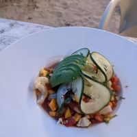 Mango ceviche at Lido Beach Club  in Playa Del Carmen