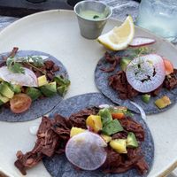 Jackfruit Tacos  at Lido Beach Club  in Playa Del Carmen