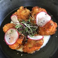 Buffalo Cauliflower “wings”  at Lido Beach Club  in Playa Del Carmen