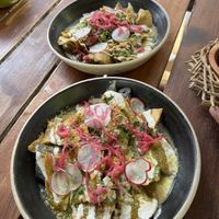 Vegan chilaquiles  at Lido Beach Club  in Playa Del Carmen