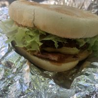 Bacon burger side on  at Awesome Chips in Birmingham