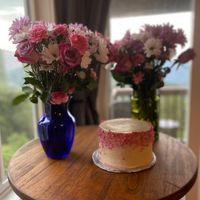 Vanilla cake with almond frosting (all vegan!) at Courtney Cakes in Boone