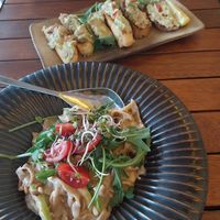 Spelt Pasta & Guacamole Bruschetta's at The Corner in Sofia