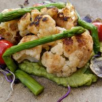 Cauliflower steak at The Corner in Sofia