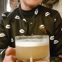 Beer and Claudia at Casa Bruja in Montevideo