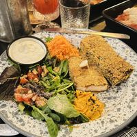 Milanesa de tofu and canelones  at Casa Bruja in Montevideo