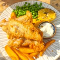 Vegan Fish and Chips at The Lighthouse   in Milford On Sea