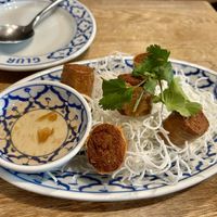 Vegan crab cakes  at Glur in New York City