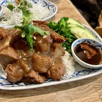 Vegan duck over rice   at Glur in New York City