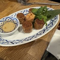 Vegan crab spring rolls   at Glur in New York City