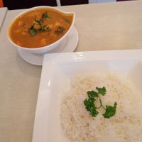 Thai Red curry with rice at Cafe Salivation in Central Singapore