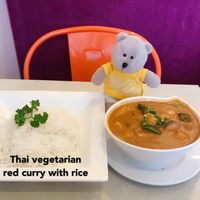Thai red curry with rice  at Cafe Salivation in Central Singapore