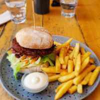 Vegan burger at Roots Bar in Takaka