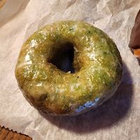 Vegan pickle donut at North Lime Coffee & Donuts in Lexington