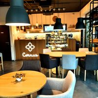 bar and cakes selection at Cornus Cafe in Kvetoslavov