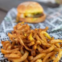 Curly fries!!!!! at The Bayside Cafe in Everett