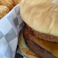 The Western Burger with tots at The Bayside Cafe in Everett