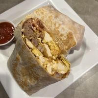 Breakfast Burrito was HUGE!  at The Bayside Cafe in Everett