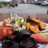 Everything vegan from the buffé on a summerday    at Nya Skafferiet in Karlskrona
