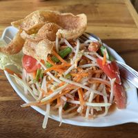 Papaya salad at Tae Sook Vegan Food in Bangkok