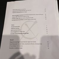 XO Vegetarian Menu  at Embassy XO in Sunshine Beach
