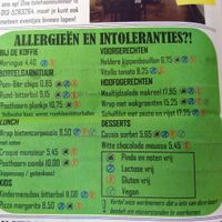 Choices in the allergy section.  at Posthoorn in Oisterwijk