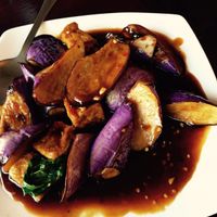 Eggplant with tofu at Garden Fresh in Palo Alto