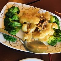 Prawn and walnut (amazing!) at Garden Fresh in Palo Alto