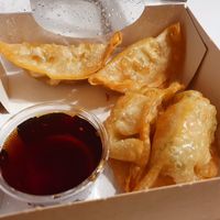 Yasai Gyoza with soy sauce dip at OSushi in Dusseldorf