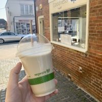 Peanut butter milkshake with oat milk at Goodness in Henfield