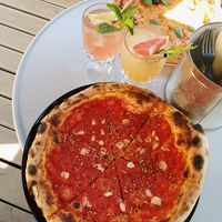 marinara💘&vegetarian thai'gherita in the background at Przyjemność in Poznan