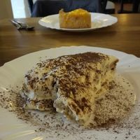 tiramisu and lemon cheesecake at vego Foodworld in Berlin