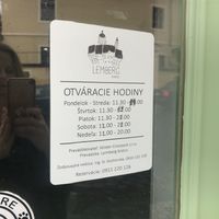 These are the opening hours but it was closed on Monday  at Lemberg Bistro in Banska Stiavnica