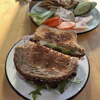 Black bean burger sandwich   at Provincetown Brewing Co in Provincetown