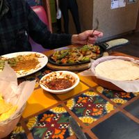 Veggie fajitas with hand made corn tortillas, salsa deliciosa   at Fonda Oaxaqueña in Chelan