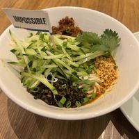 vegan dan dan noodle with impossible pork  at Crystal Jade LaMian XiaoLongBao 翡翠拉面小笼包 - Bugis Junction in Central Singapore
