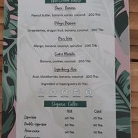 Menu at Beach Coconuts Bowls - Take & Go in Koh Phangan