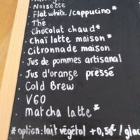 Menu drinks at Prélude in Rouen