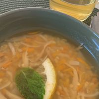 Vegan “chicken soup”   at Orelha d'Elefante in Ponte De Lima