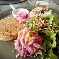 Daily Menu - Dry tomato and basil burger at Orelha d'Elefante in Ponte De Lima