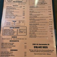 Menu  at Drunken Noodle in Sacramento