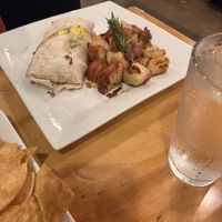 A breakfast scramble with taters  at Seva - Ann Arbor in Ann Arbor