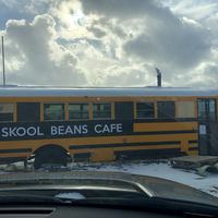 It’s in a bus!! 🚌   at Skool Beans in Vik