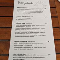 Menu at Umaii in Dresden