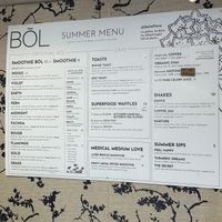 Menu 2023  at BOL in Wellfleet