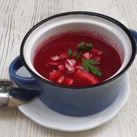 Beetroot soup at Schönbrunner Stöckl in Vienna