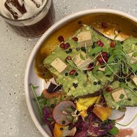 Veganized avocado bagel (replaced by sour dough bread)  at Szimply in Budapest