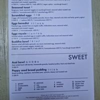 Food menu at Szimply in Budapest