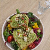 Avocado toast with tofu at Szimply in Budapest